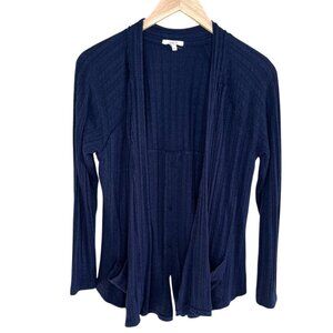 Maurices Open Front Navy Blue Knit Ribbed Cardigan Sweater Medium